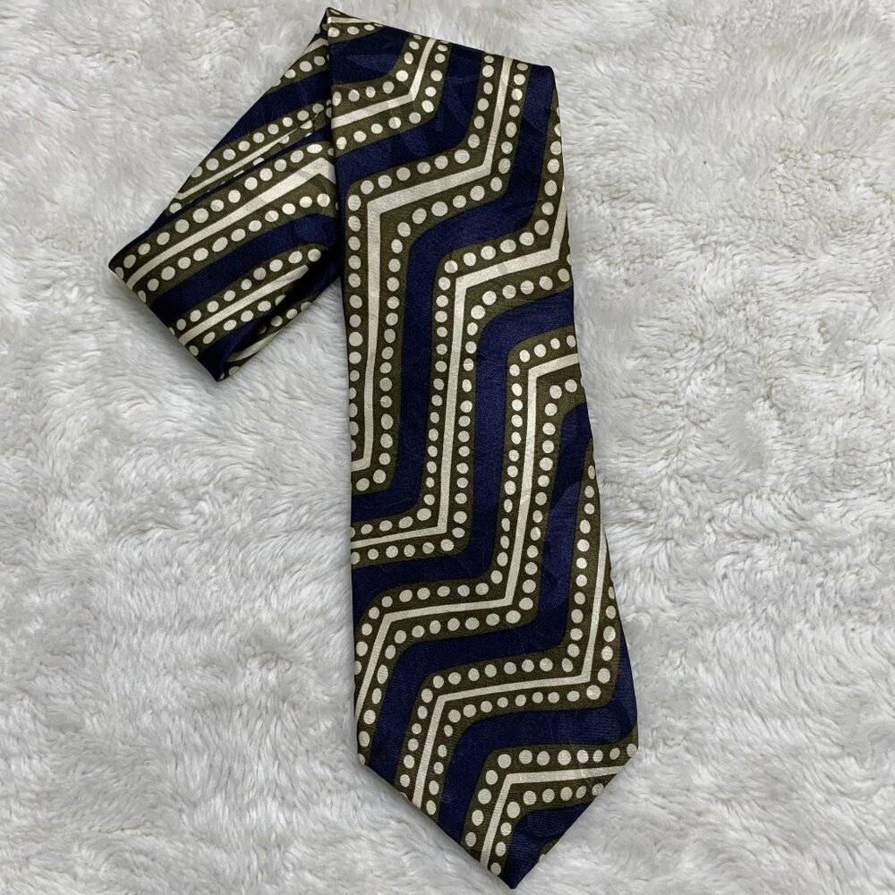 Cellini Men's Blue Green 100% Silk Tie